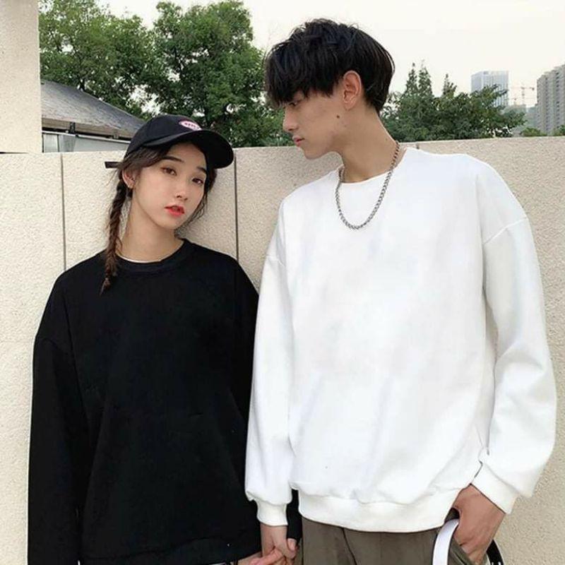 Áo sweater nam nữ trơn, nỉ bông da cá siêu đẹp
