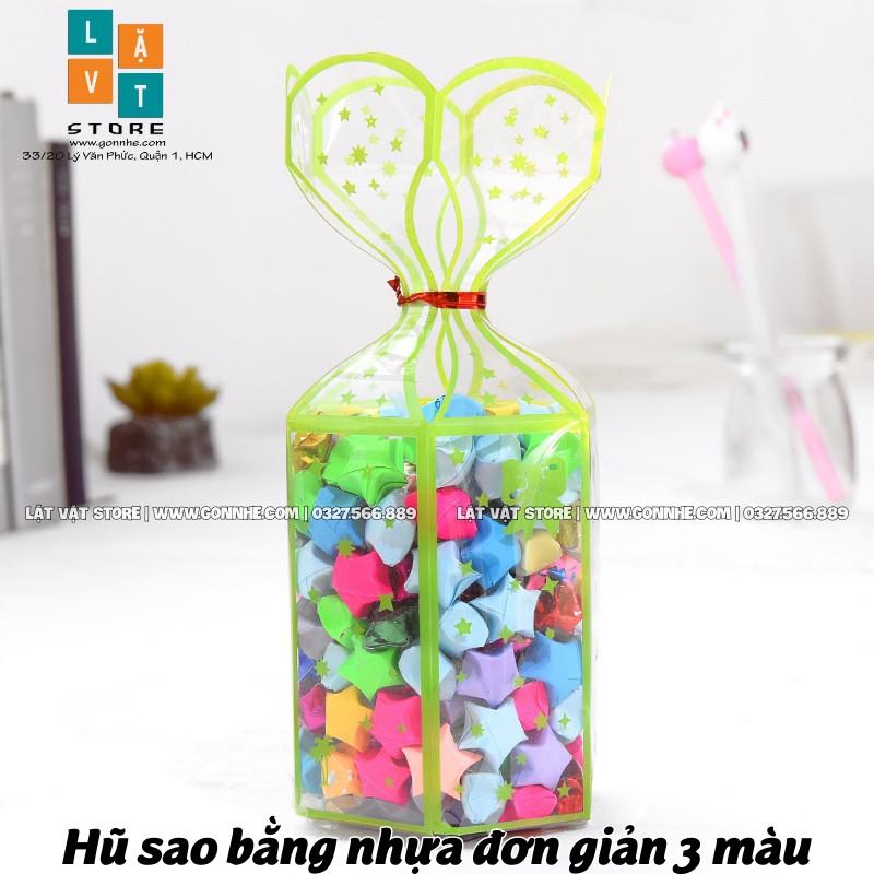 Hũ nhựa đựng sao, đựng giấy điều ước, 3 màu lựa chọn - đựng được 1000 sao - Có video cách gấp