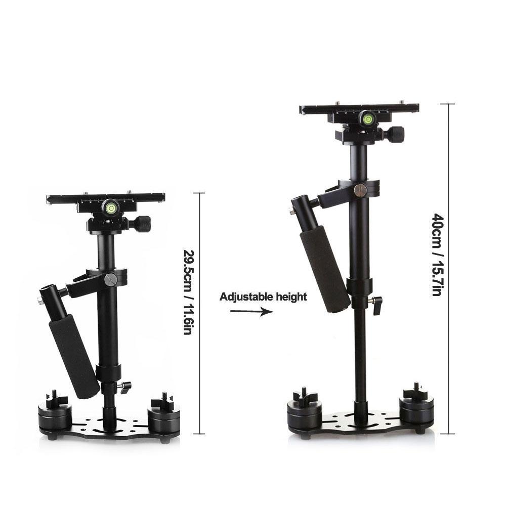 Bộ ổn định cầm tay bằng hợp kim nhôm 15,7 inch / 40cm với 1/4 3/8 inch vít nhanh với mức độ bong bóng