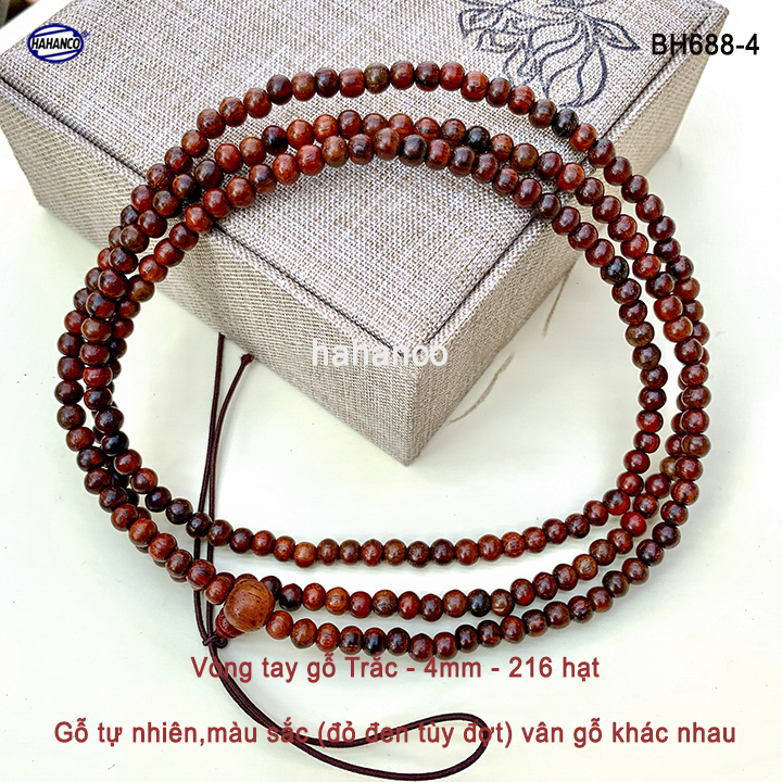 Chuỗi vòng đeo tay 108 hạt 6mm gỗ trắc tự nhiên thiết kế giản dị - đơn giản - Bracelet of HAHANCO