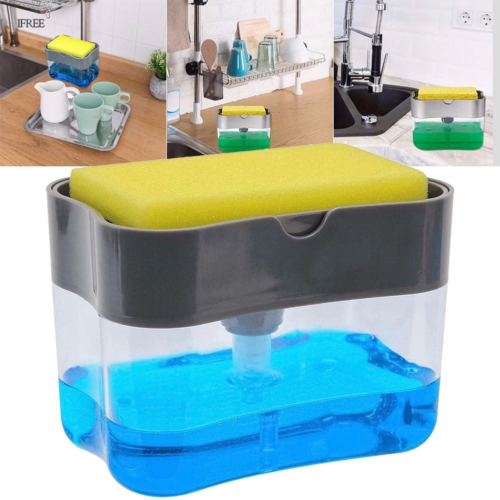 Hộp đựng nước rửa chén và miếng rửa chén bát 2 in 1