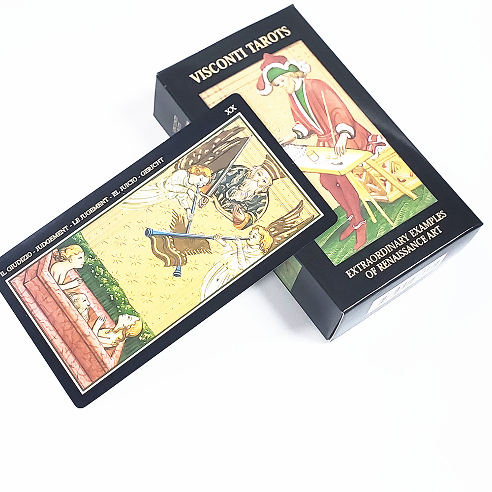Bộ Bài Visconti Tarot 7x12 Cm Tặng Đá Thanh Tẩy