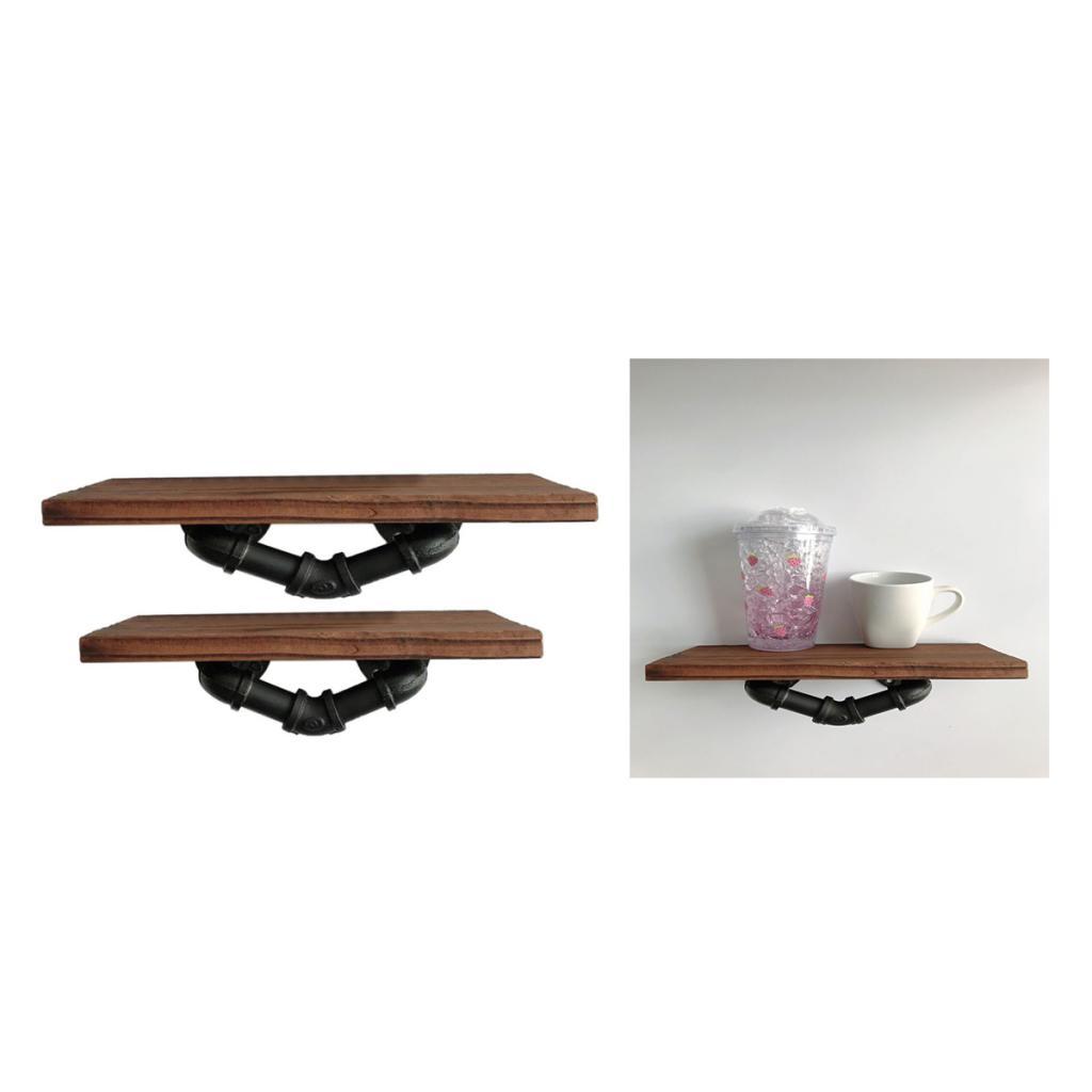 2x Nordic Display Wall Hanging Shelf Floating Shelves Wooden Wall Shelf