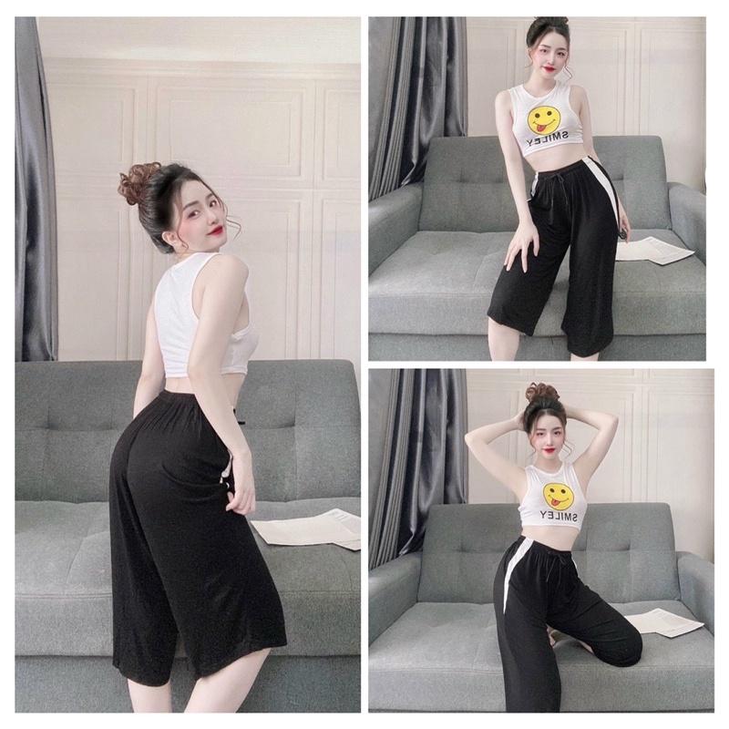 Đồ Bộ Thể Thao Nữ, Đồ Bộ Thun Nữ, Bộ Mặc Nhà Nữ, Thun cotton co giãn 4 chiều, Freesize < 58kg