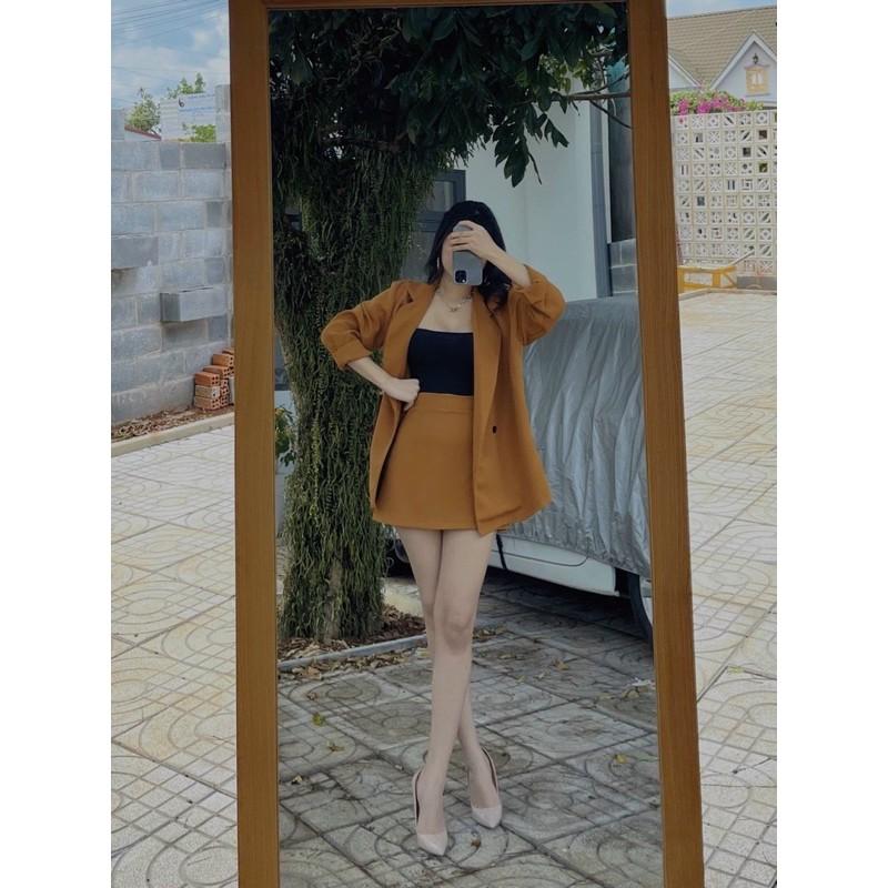 SET VEST 2 MÓN: KHOÁC VEST TÚI + CHÂN VÁY