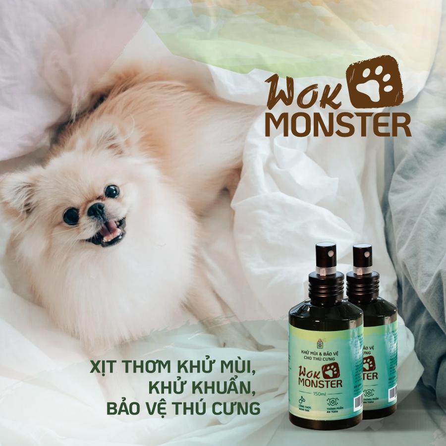 WOK MONSTER- Xịt thơm khử khuẩn, khử mùi và bảo vệ thú cưng- Thành phần an toàn
