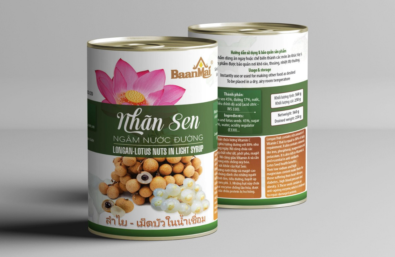 Nhãn ngâm đường BaanMai 560g