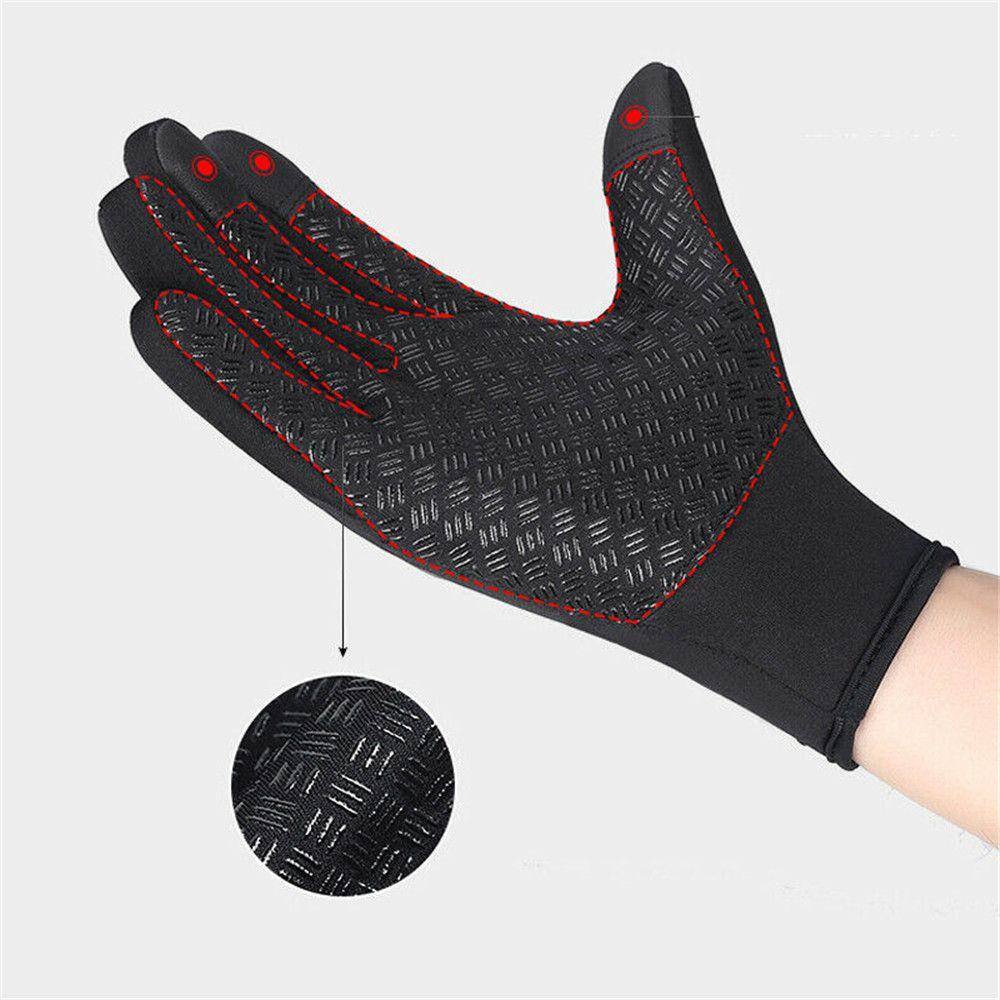 Găng tay ấm áp mùa đông chống trượt màn hình cảm ứng nhiệt Windproof Mitten Skiing Cưỡi xe đạp Găng tay thể thao Color: Black Size: L