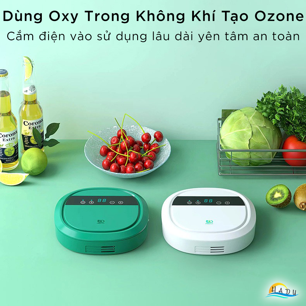 Máy Khử Khuẩn Độc Thực Phẩm Rau Củ Ozone Lọc Không Khí Ion Âm Đa Năng Cao Cấp HADU