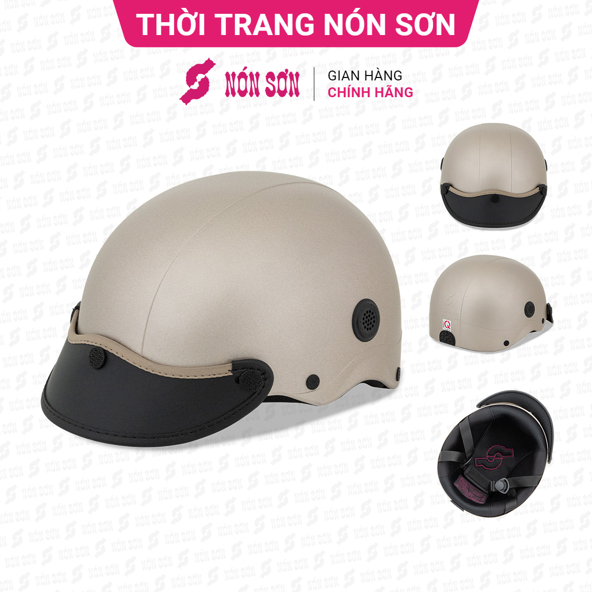 Mũ bảo hiểm nửa đầu lỗ thông gió chính hãng NÓN SƠN TG-NU718