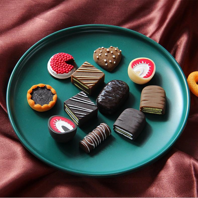 *HN* Charm mô hình các loại bánh kẹo sô cô la chocolate trang trí điện thoại, nhà búp bê, epoxy, DIY