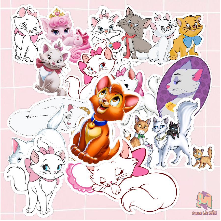 Miếng dán Stickers chủ đề Gia đình mèo quý tộc (The Aristocats)