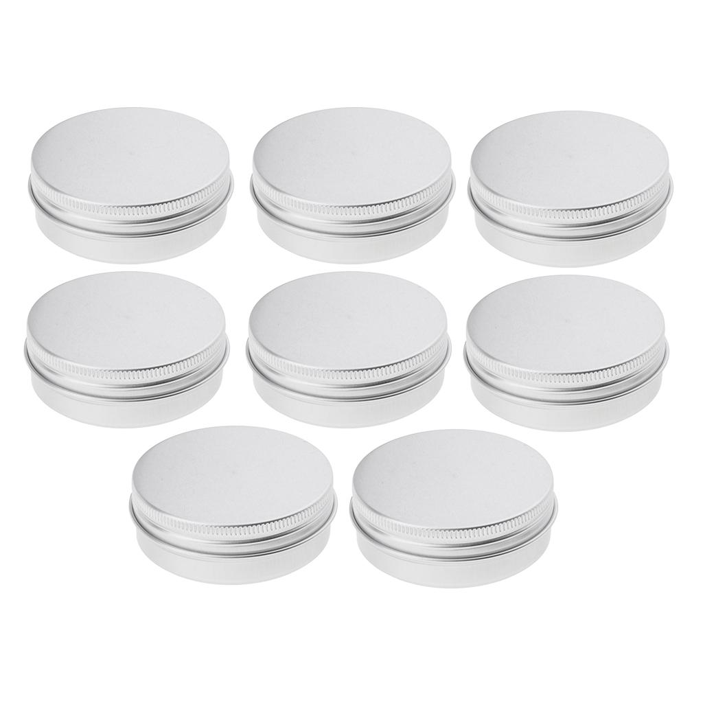 16x Aluminium Empty Cosmetic Pot Jar Travel Tin Balm Container Box Screw Lid