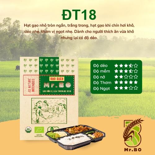 Gạo hữu cơ ĐT18 loại cao cấp - Hộp 1,5kg