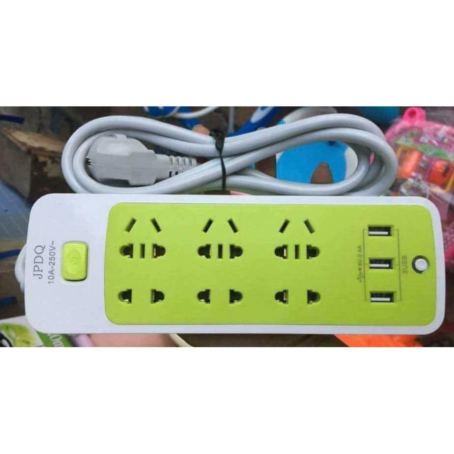 Ổ CẮM ĐIỆN CHỐNG GIẬT KÈM CHÂN CẮM USB XANH LÁ