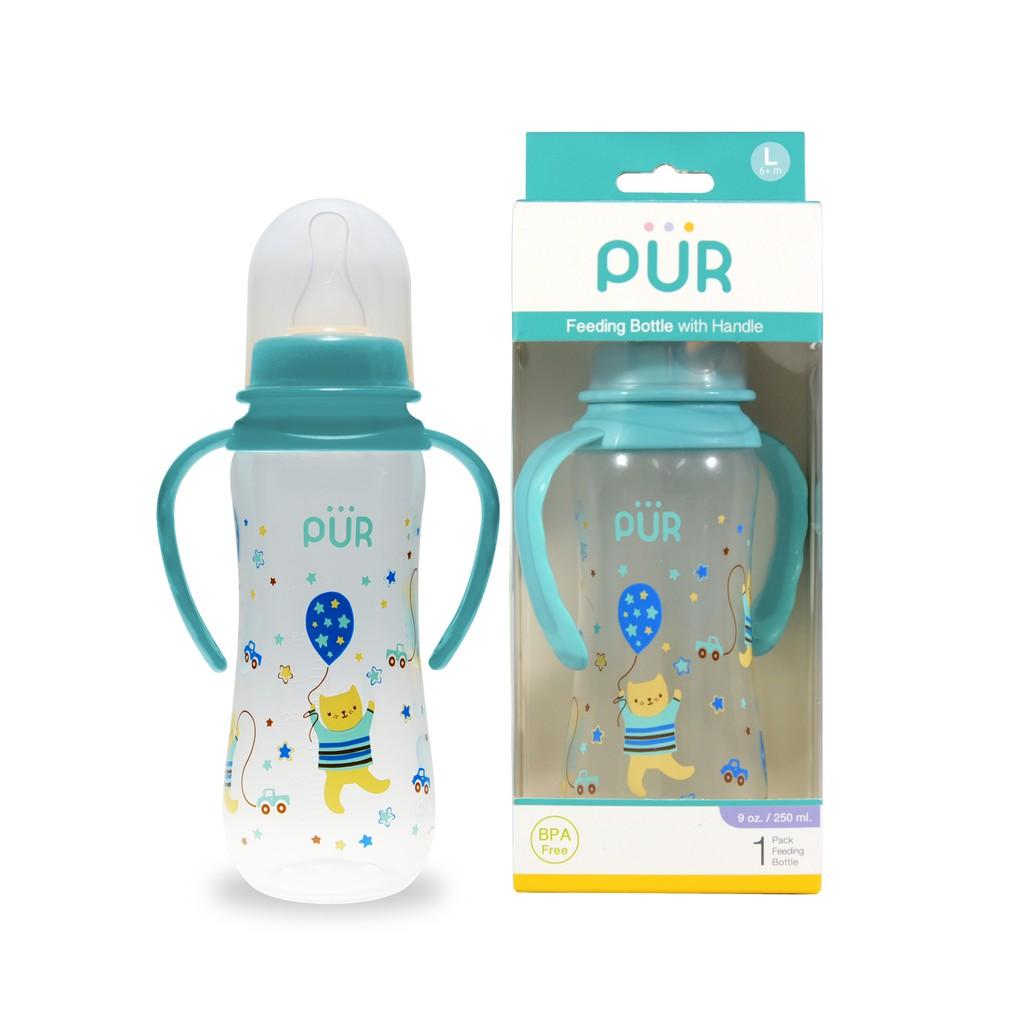 Bình sữa PP cổ thường có quai Pur 250ml