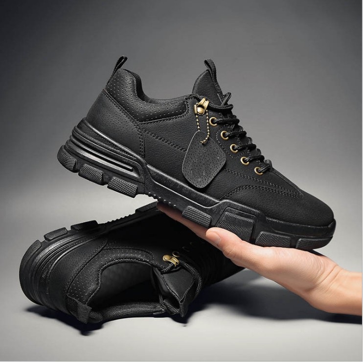 Giày Sneaker Nam, Giày Thể Thao Nam Da Lì Trơn Kiểu Dáng Đơn Giản Dễ Phối Đồ QA - 381