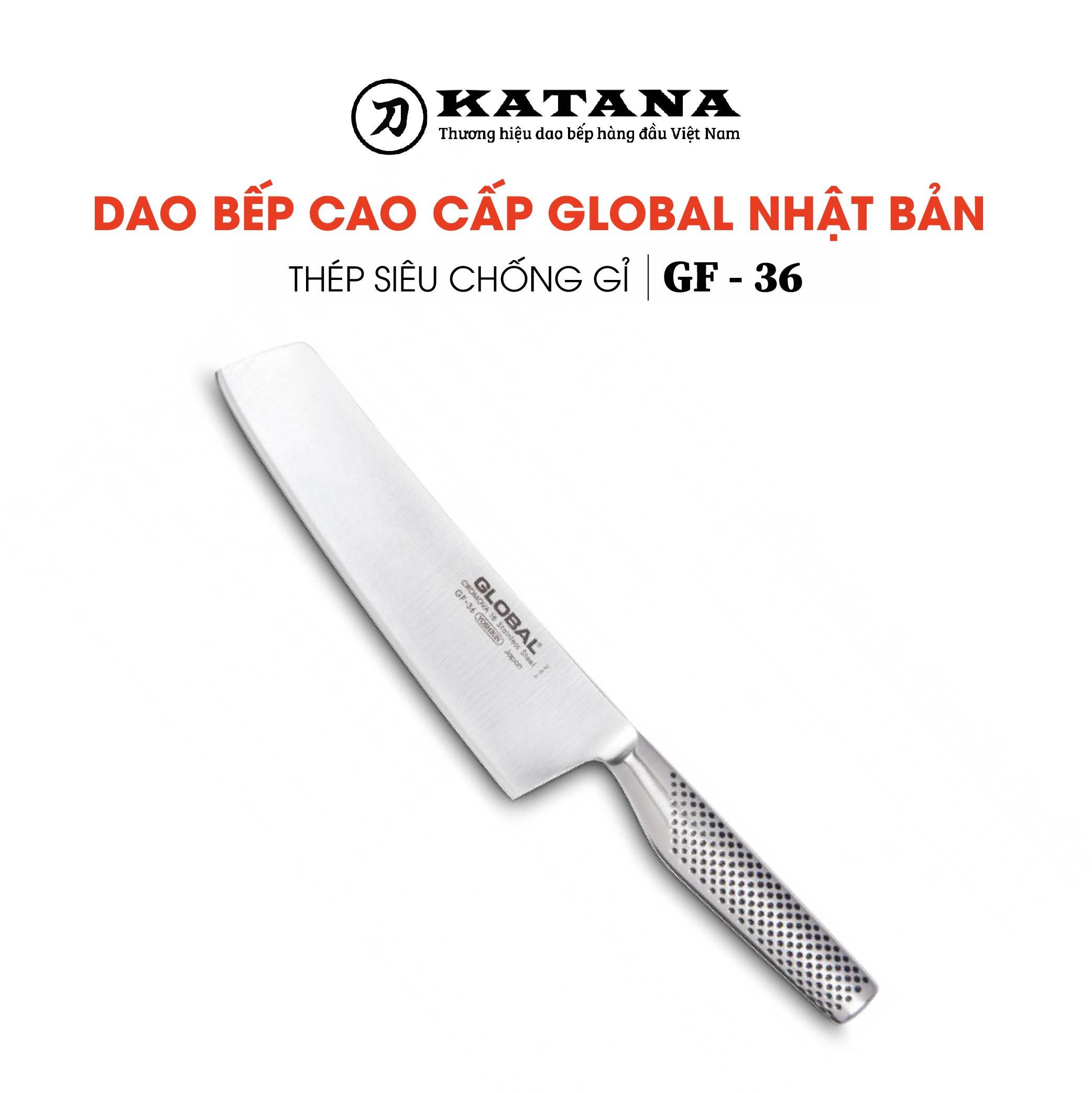 Dao bếp Nhật cao cấp Global GF36 Nakiri - Dao thái rau củ (200mm) - Dao bếp Nhật chính hãng