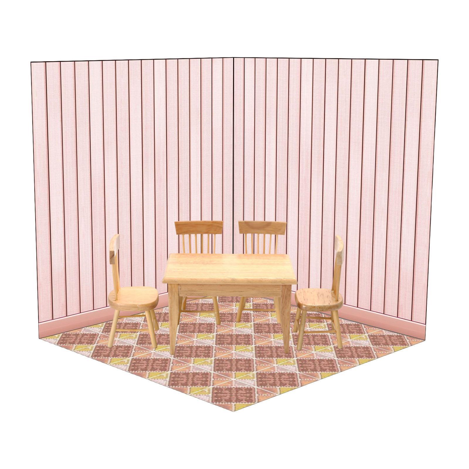 3x 1:12 Dollhouse Background Board Display Board for Adults Unisex