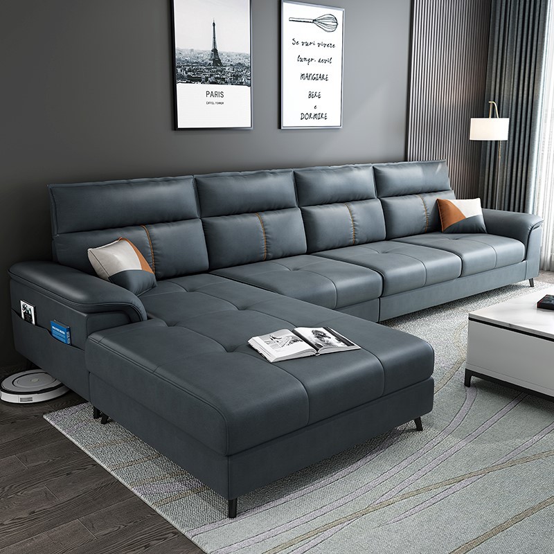 Ghế Sofa Góc L Cho Phòng Khách Cao Cấp, Sofa Gỗ Sồi Kích Thước 2m8 x 1m6 Có Thể Thay Đổi Theo Yêu Cầu Mã HG-09