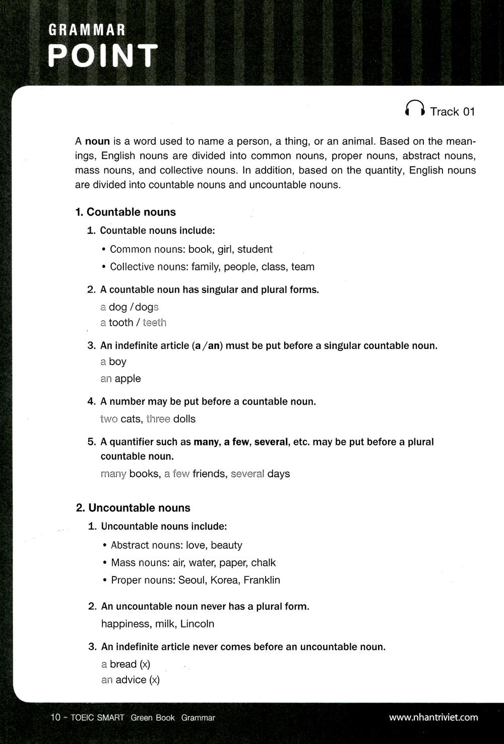 Sách Toeic Smart - Green Book Grammar (Kèm CD)