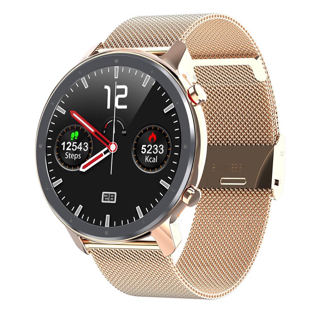 IP68 Sport Round Bluetooth 4.0 ECG PPG Smart Watch