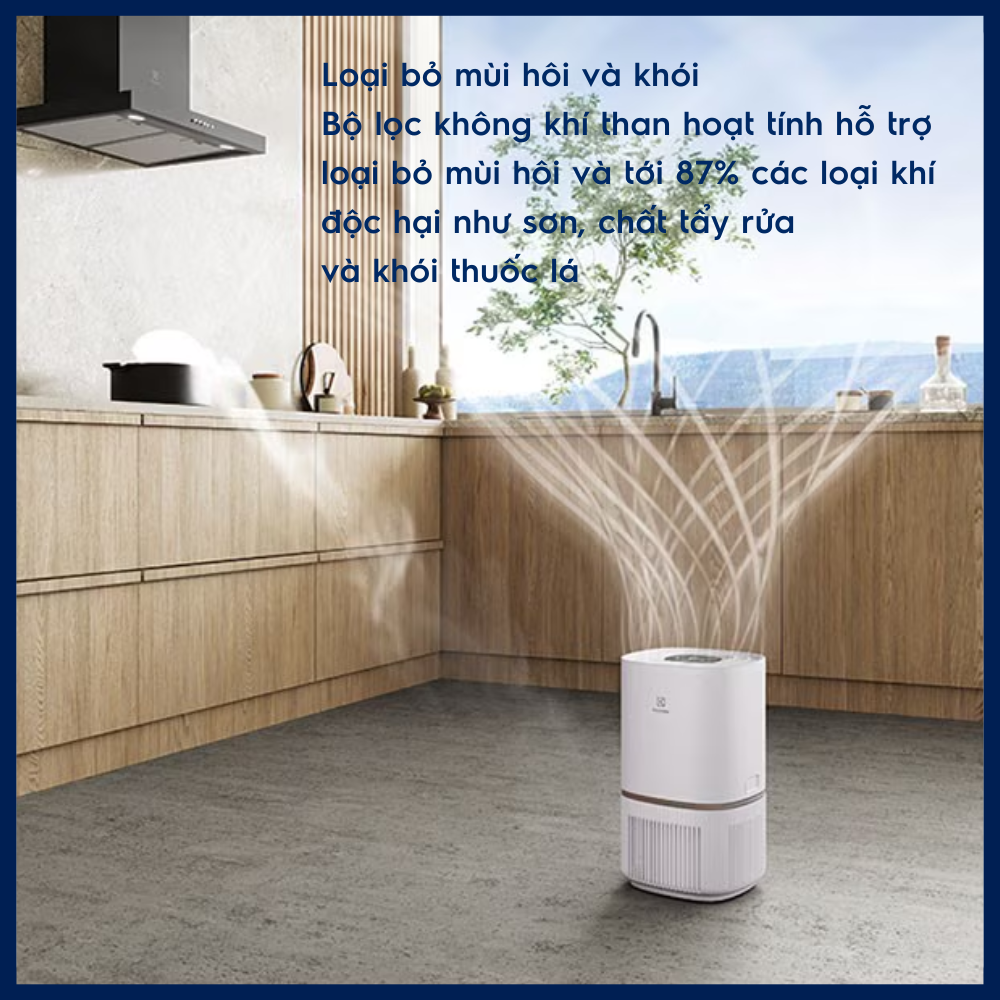 Máy lọc không khí Electrolux EP53-46UGA 40W - Lọc 5 bước, Vận hành êm, Làm sạch nhanh không khí, Phù hợp phòng đến 52 m² - Hàng Chính Hãng