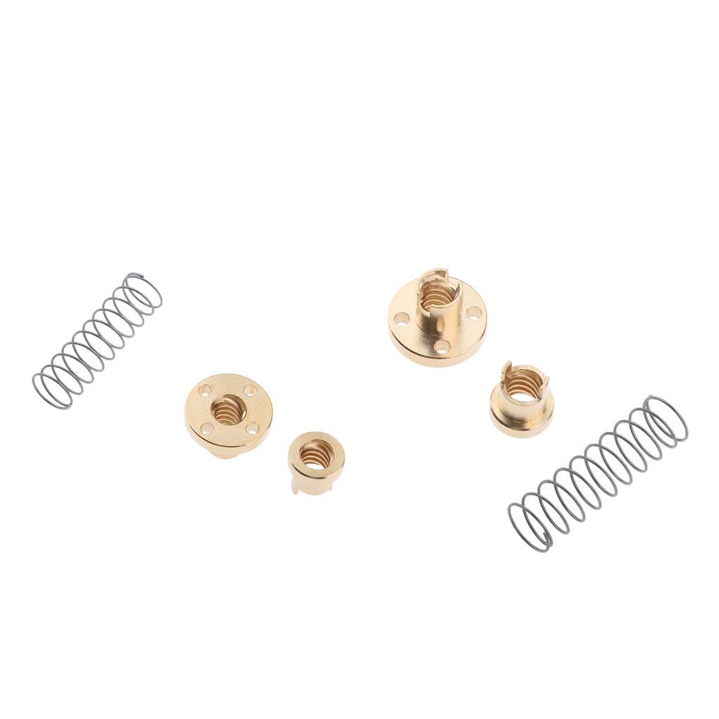 2x 8mm T8 Anti-Backlash Spring Loaded Nut Threaded Rod Screw