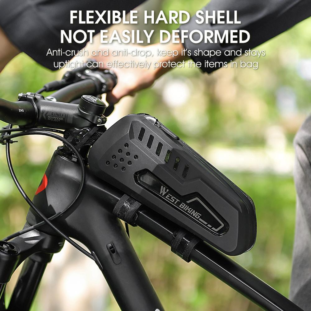 WEST BIKING Bicycle Bag Waterproof Bike Frame Bag Cycling Bag Bicycle Front Tube Frame Bag Road Bike Accessories