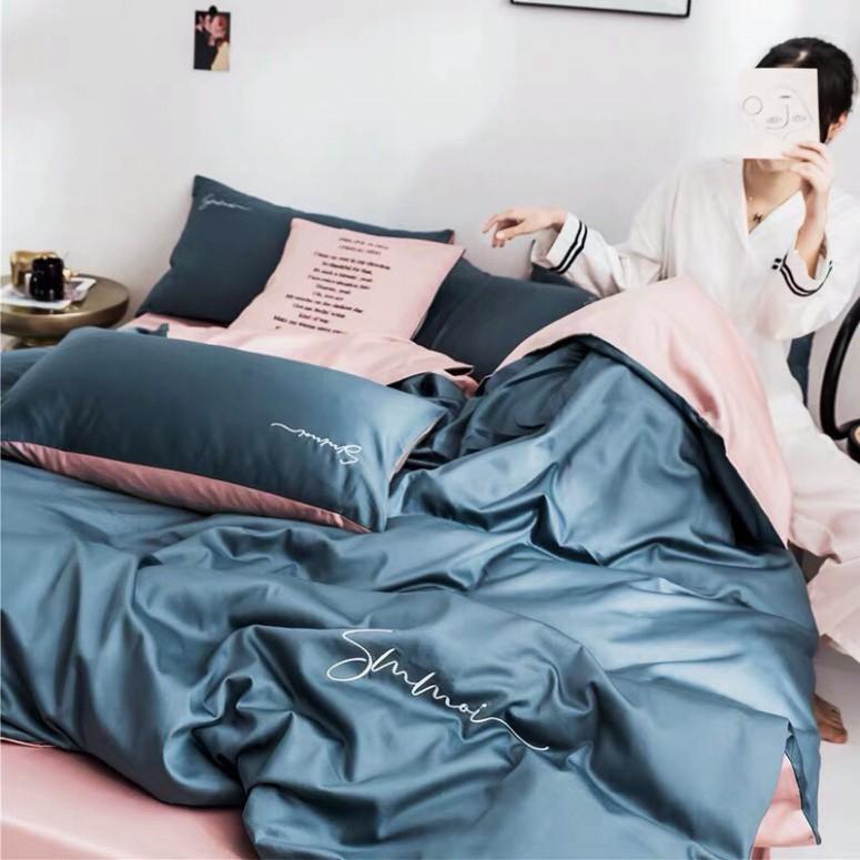 Bộ 5 Món Vỏ Chăn Tencel 40s LAN PHAM BEDDING - Xanh Cổ Vịt