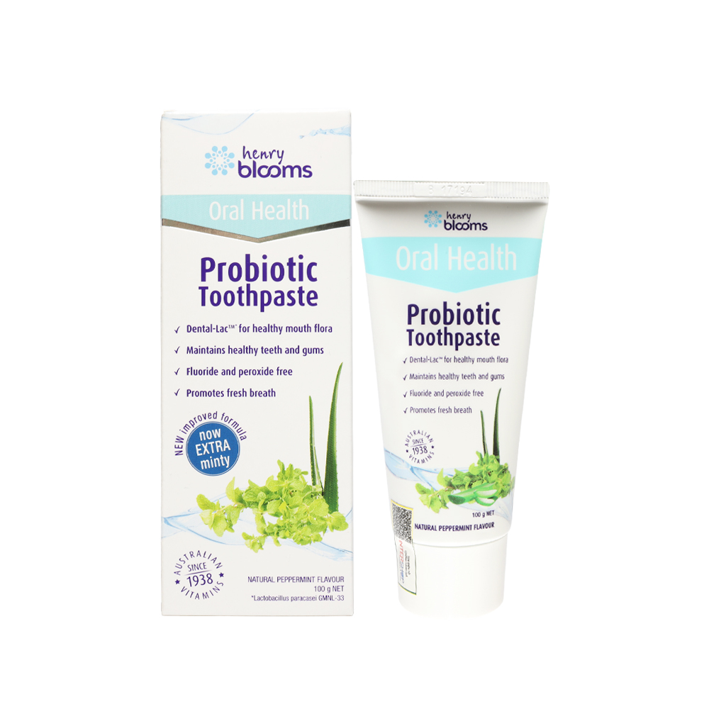 Kem Đánh Răng Henry Blooms Oral Health Probiotic Toothpaste Giúp Giảm Ê Buốt, Trắng Răng & Hơi Thở Thơm Mát
