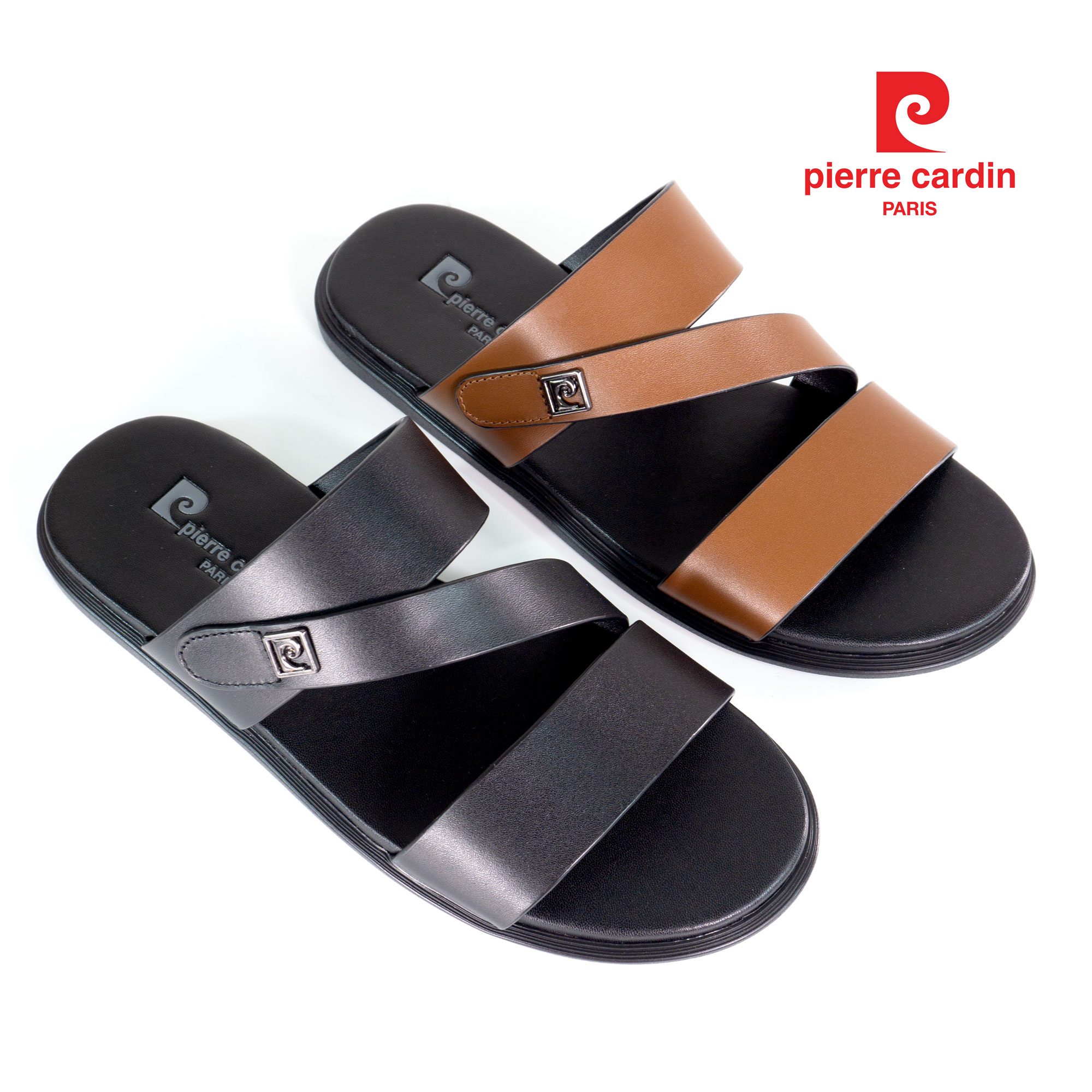 Dép Strappy Nam Nhấn Khóa Logo Pierre Cardin 161