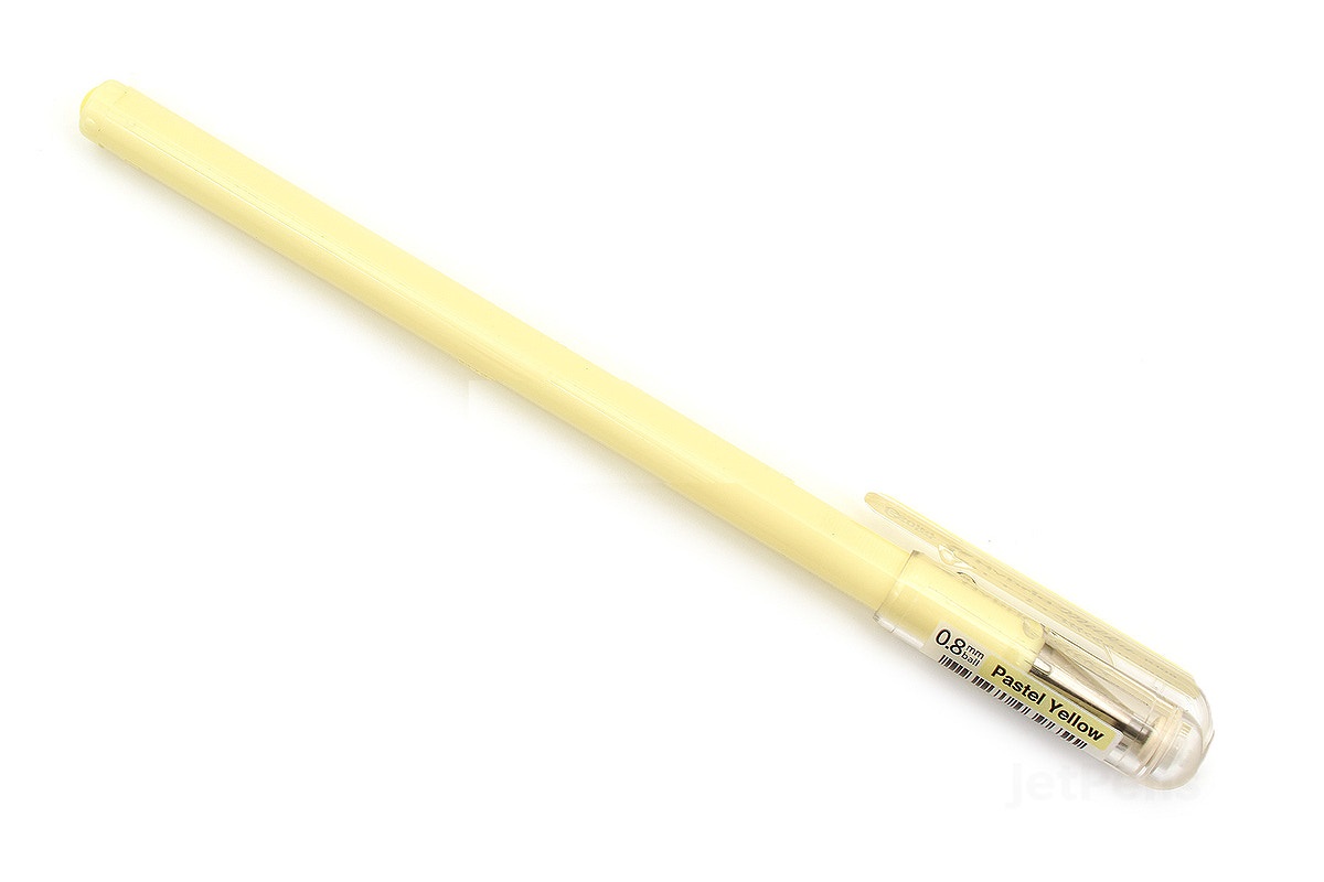 Bút Gel Sữa Dạ Quang Pentel Hybird Milky - 0.8mm - Màu vàng pastel (Pastel Yellow)