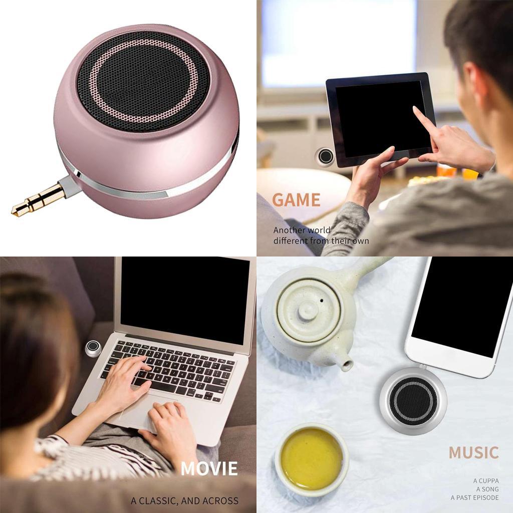 Mini Speaker 3.5mm Jack AUX Music Audio Player for Phone Notebook Rose Gold