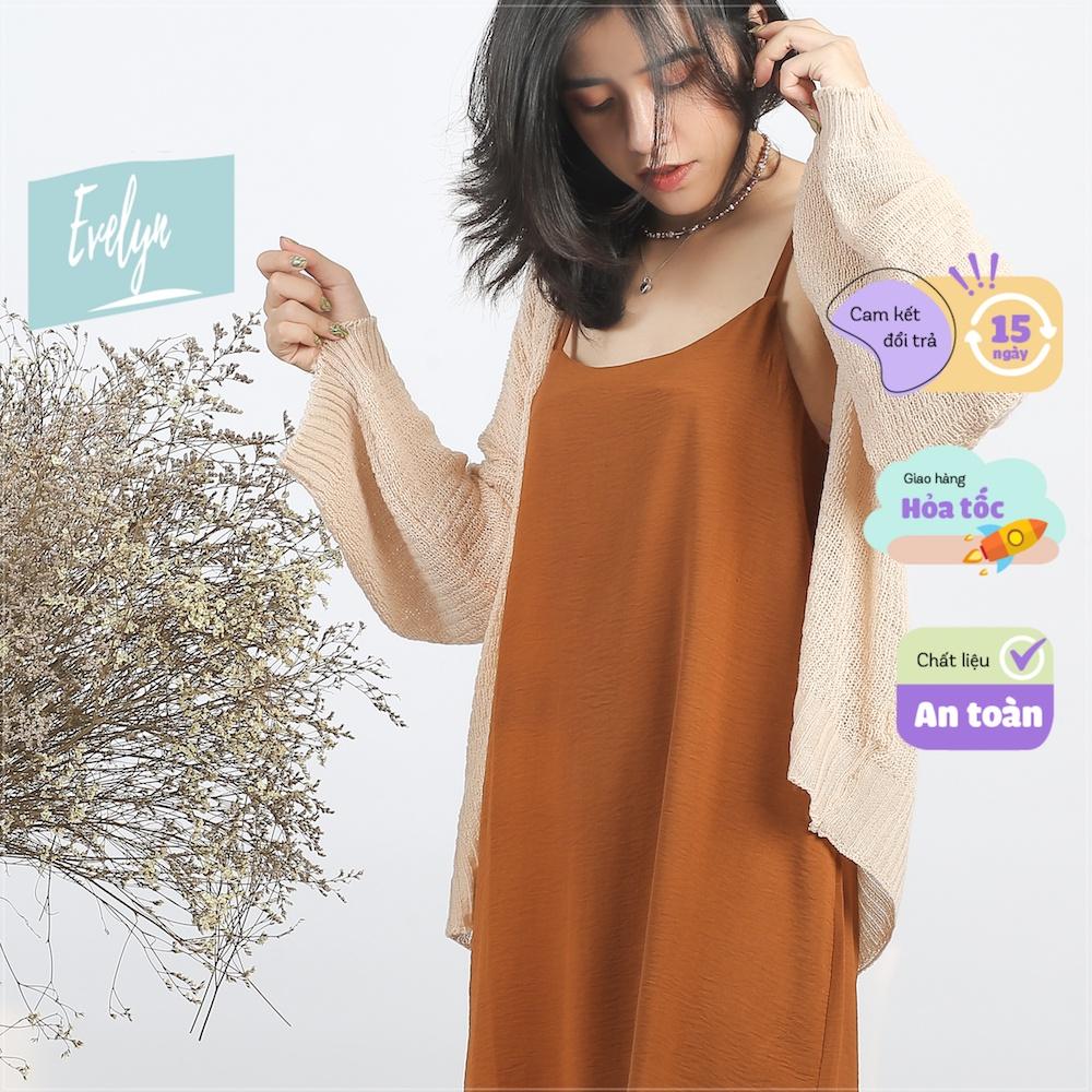 Áo Cadigan nữ Evelyn len mỏng phong cách Hàn Quốc