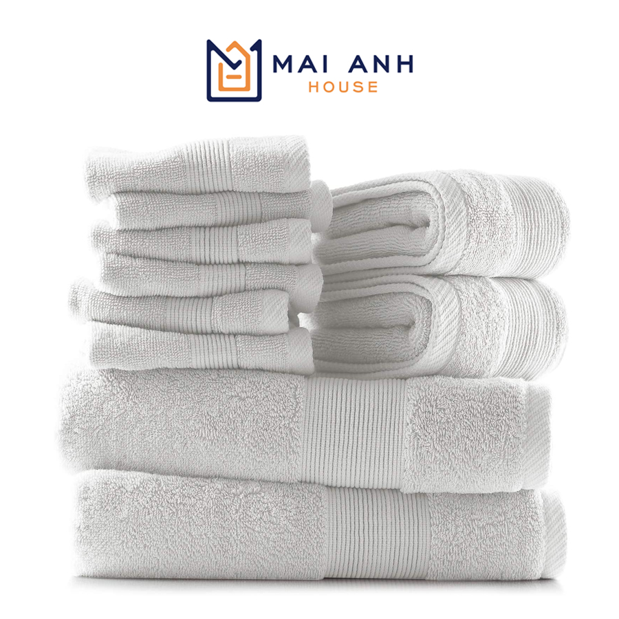 Khăn tắm, khăn gội đầu, khăn lau mặt dùng cho Gia đình, Spa, Khách sạn 100% Cotton thấm hút vải mềm mại không phai màu Mai Anh House