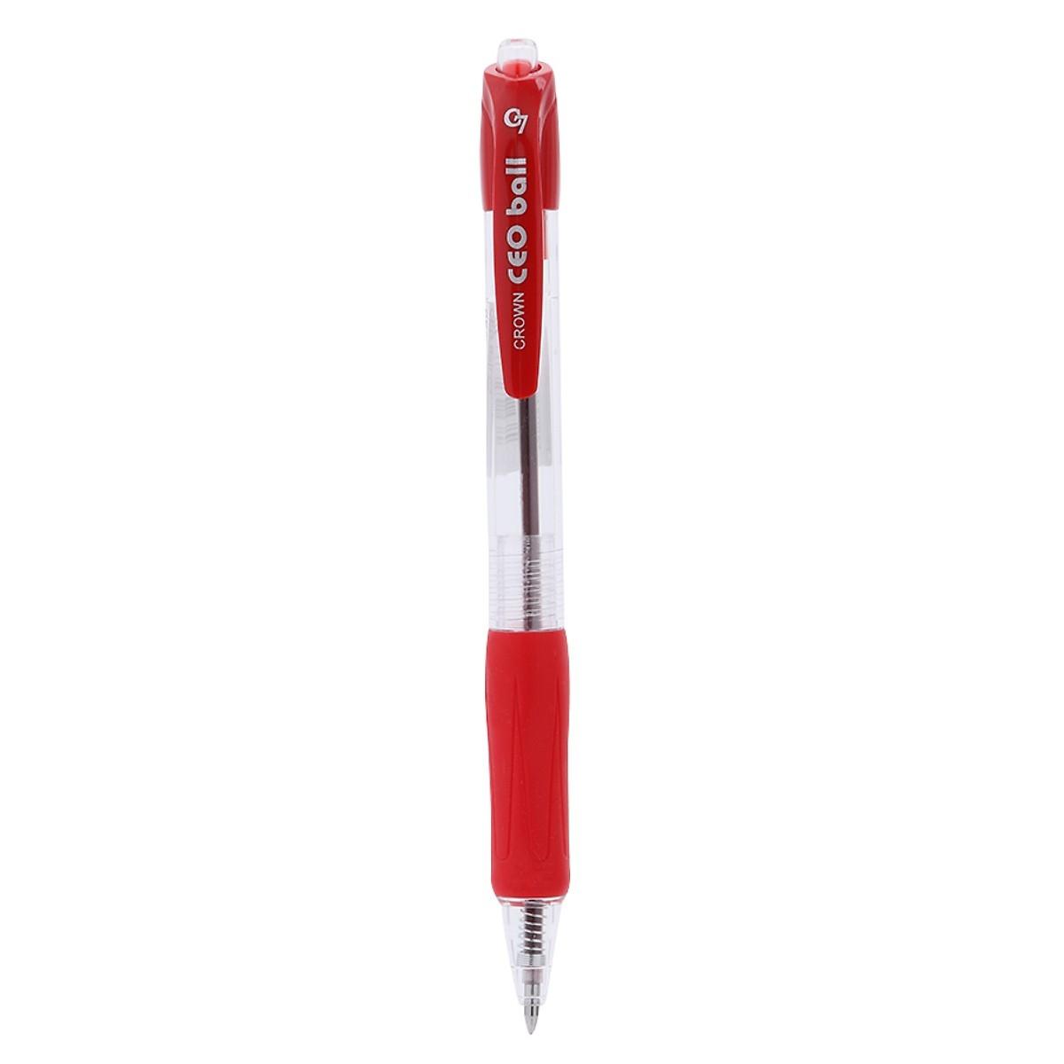 Bút Bi Crown AB - 2000R (0.7, Mực Đỏ)