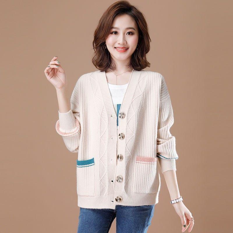 Áo khoác len dáng ngắn, áo len cardigan nữ cổ V phong cách hàn quốc