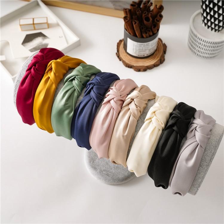 Băng đô cài tóc nữ đẹp gọng nhựa Lụa satin mềm mịn phong cách Hàn Quốc nhiều màu - Mã CT005