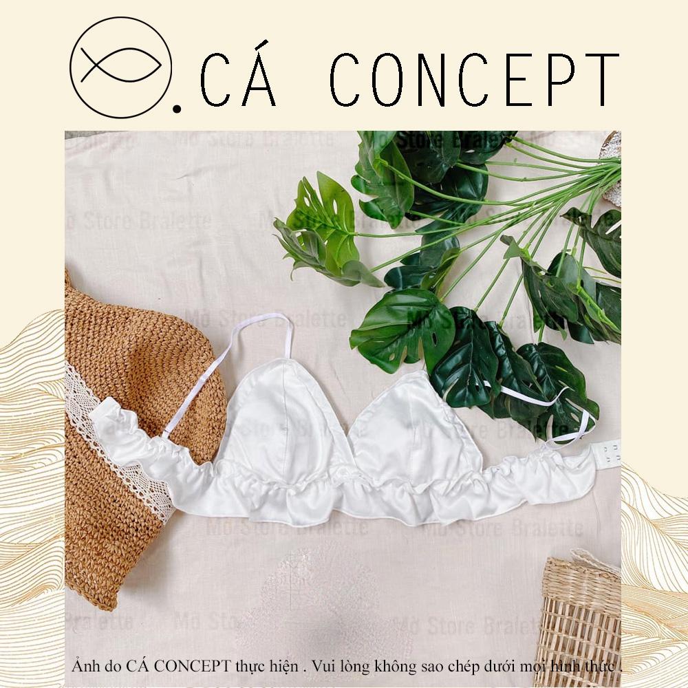 Áo bra dún trắng CÁ CONCEPT đồ lót thiết kế bra phi đủ size lolita siêu xinh