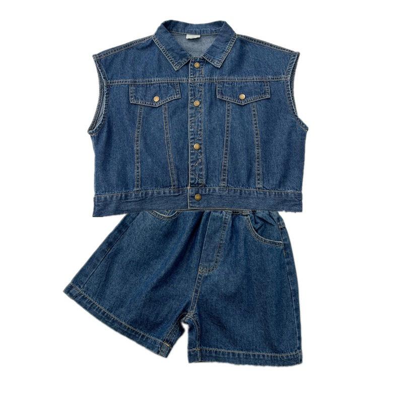 Set bộ jean short tanktop cool ngầu cho bé S782