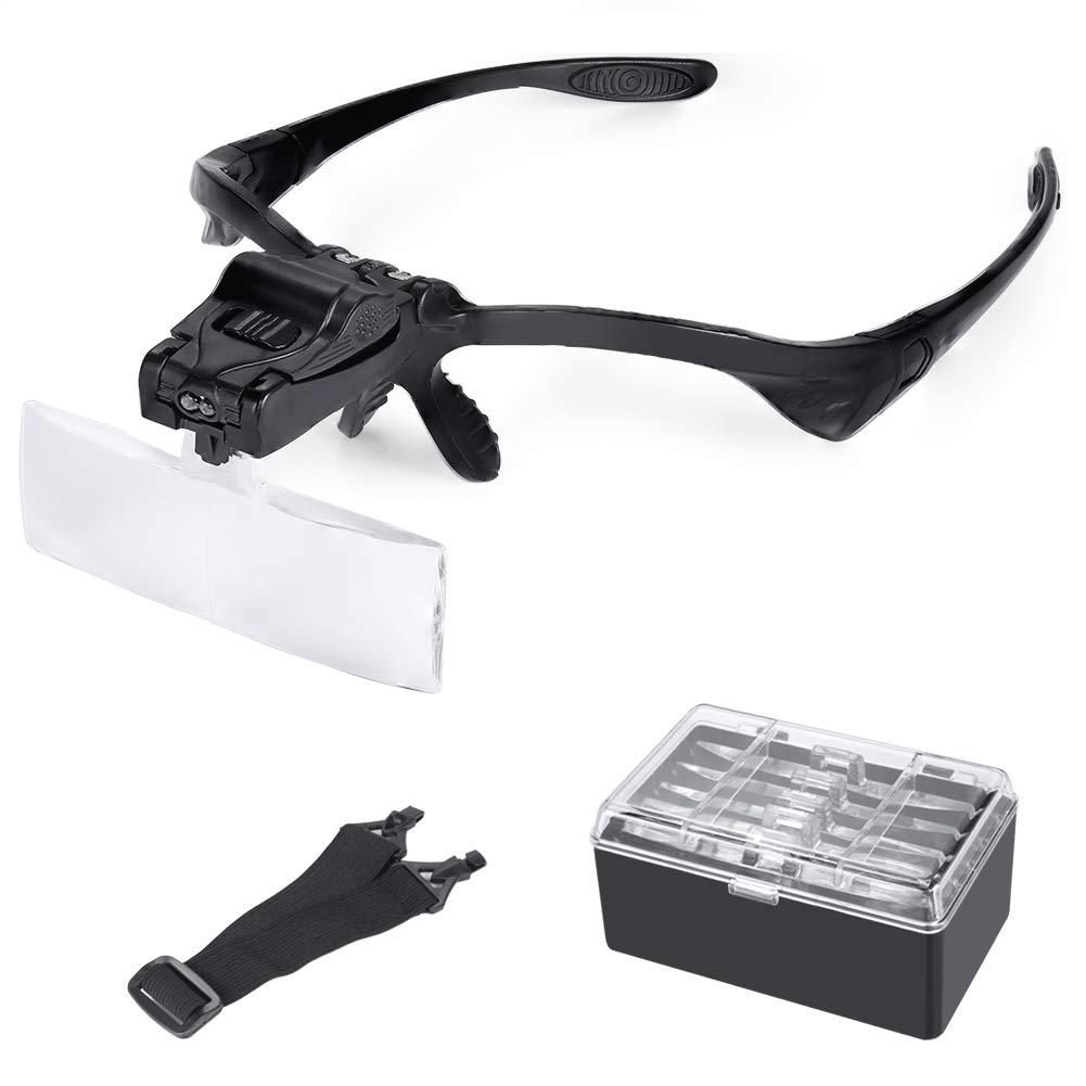 Kính tráng lệ với ánh sáng đèn LED bằng kính lúp kính kính tráng lệ kính có ánh sáng để đọc các thợ kim hoàn thủ công may và sửa chữa