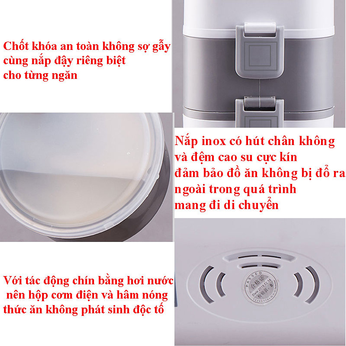 Hộp Cơm Cắm Điện Đời Mới Chính Hãng MINIIN, Hâm Nóng, Giữ Nhiệt, Nấu Chín Cơm Và Thức Ăn, 2 Tầng Nhỏ Gọn, 4 Bát Innox Không Gỉ, Tặng Kèm Bộ Đũa Và Thìa, Đa Chức Năng, Dễ Dàng Vệ Sinh