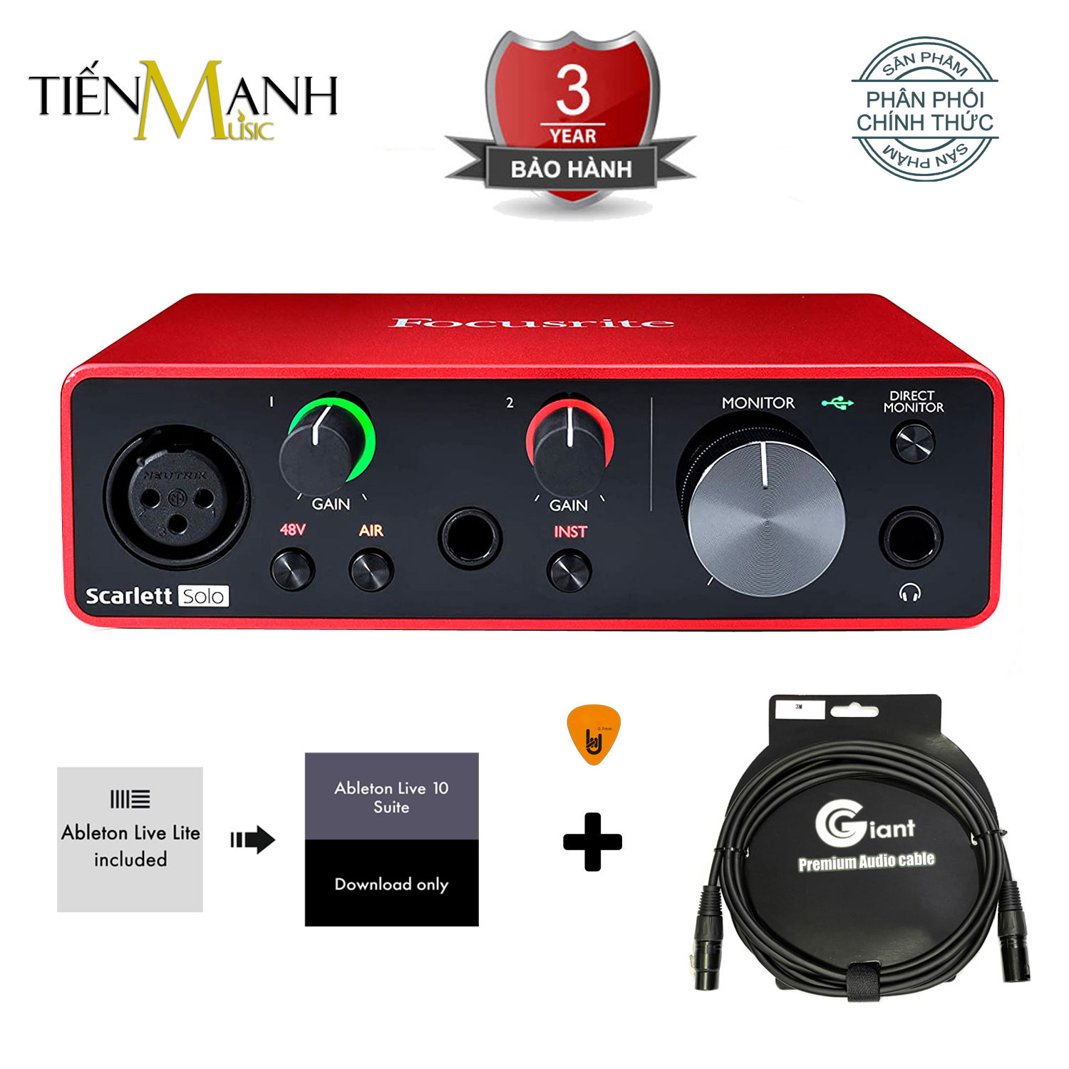 [Tặng Cable] Focusrite Scarlett 2i2 Gen 3 Sound Card Âm Thanh - Focus USB Audio Interface SoundCard 3rd - Gen3 Hàng Chính Hãng