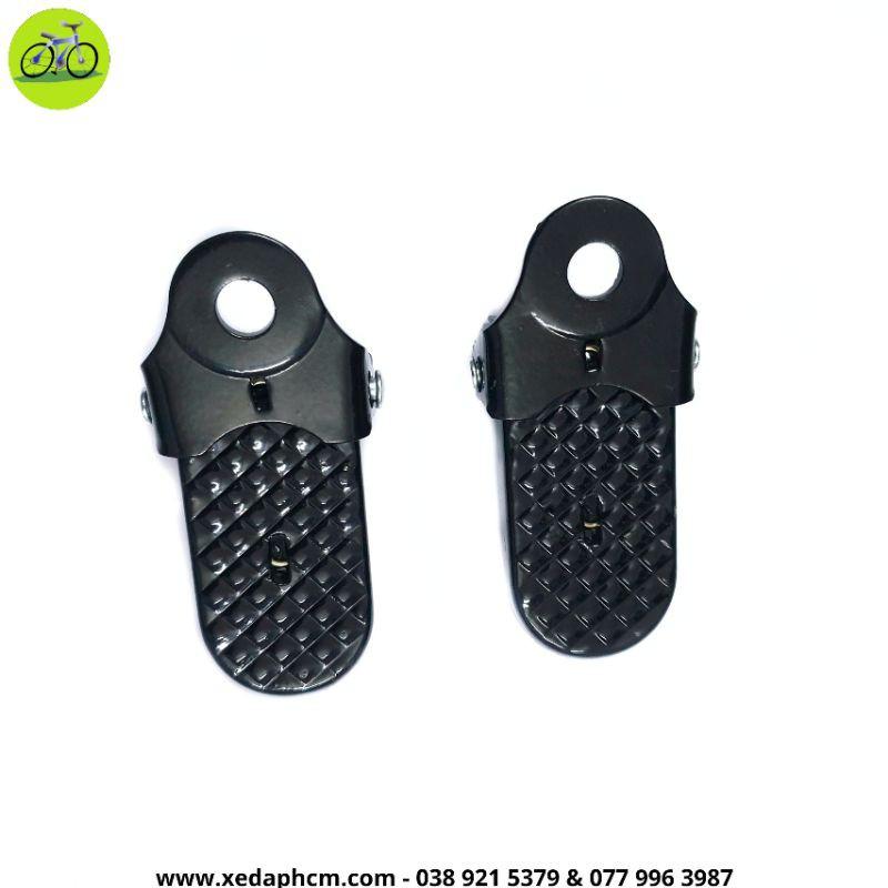 Gác để chân gấp xe đạp baga sau thép sơn màu đen