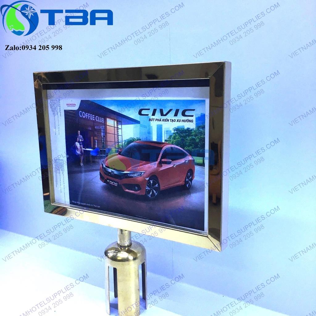 Bảng MENU ngang A4 inox mạ vàng nhập khẩu cao cấp