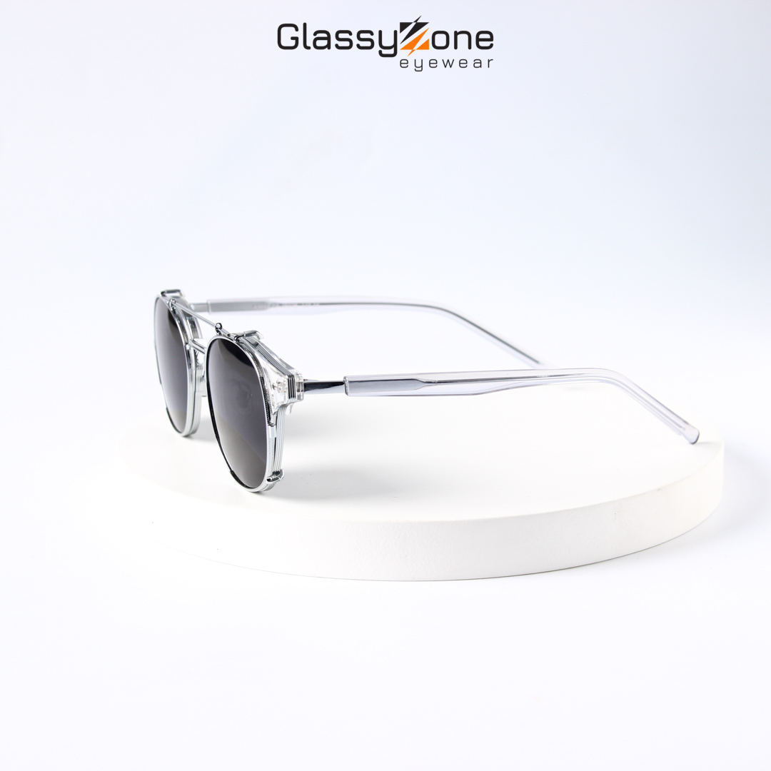 Gọng kính cận, Mắt kính giả cận kim loại Form Oval Clip-on Unisex Nam Nữ Fletcher - GlassyZone