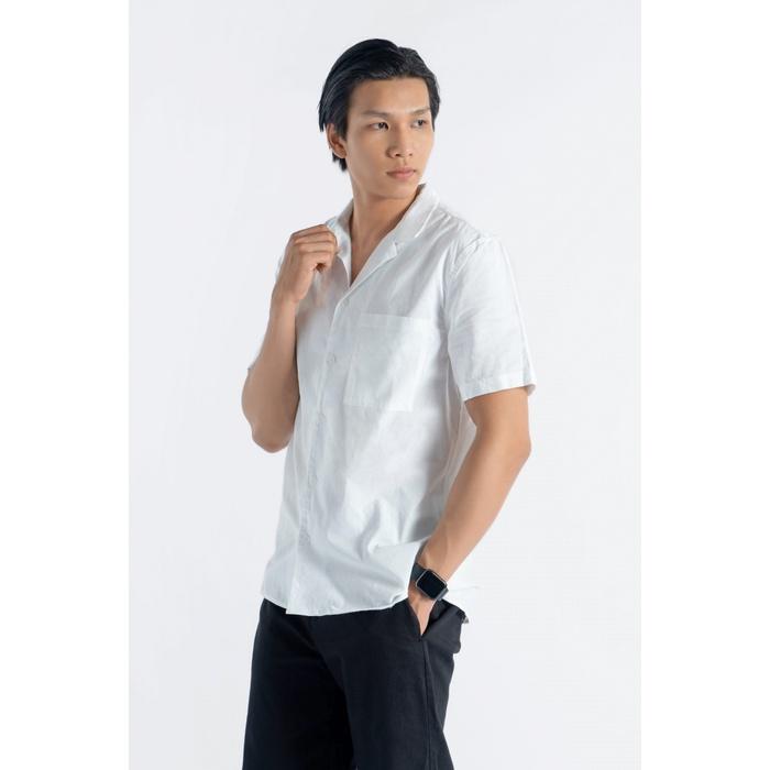 ÁO SƠ MI NAM TAY NGẮN CUBAN SHIRT màu TRẮNG FORM REGULAR - 10S22SHS011 | LASTORE MENSWEAR