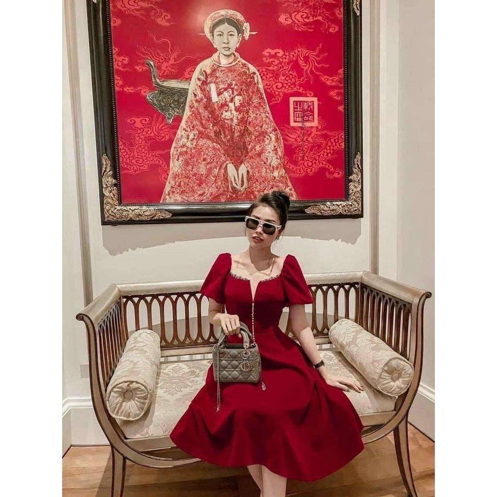 VÁY NHUNG ĐỎ BIGSIZE DỰ TIỆC