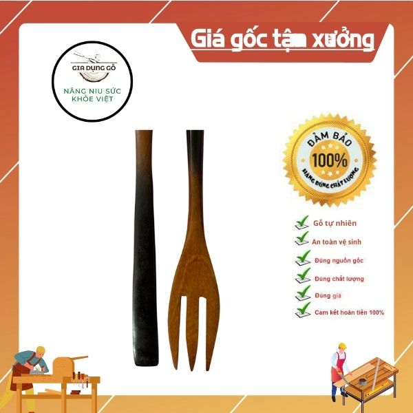 Dĩa gỗ cán màu hàng xuất khẩu Hàn Nhật